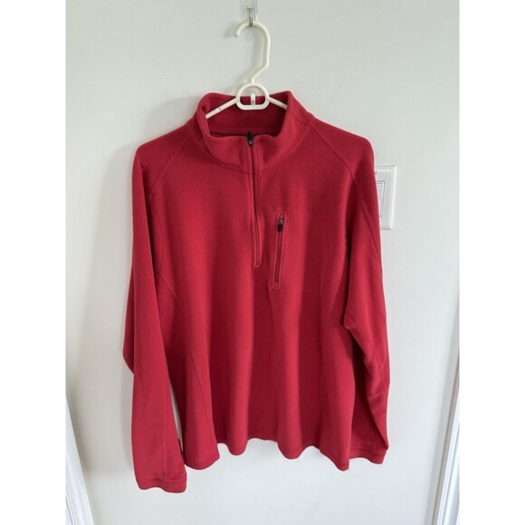 L.L. BEAN Men's 1/4 Zip Vintage Pull Over Fleece Red Size L - Picture 1 of 4